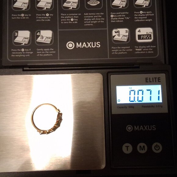 18K Yellow Gold Ring with 5 Marquise Cut either Blue Topaz or Aquamarine Stones - Picture 10 of 10